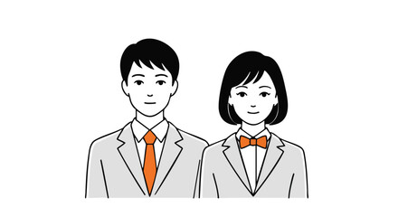 Professional man and woman in suits ready for business success and teamwork collaboration