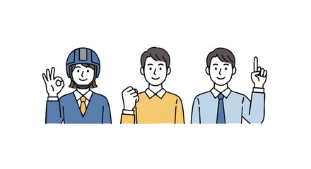 Confident professionals celebrating success, showing teamwork and innovation with clear positive gestures