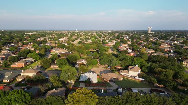 Tracking Aerial of Allen Texas Neighborhood
