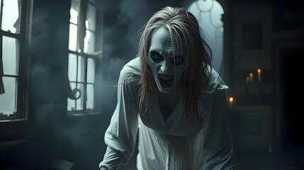 young woman in the window