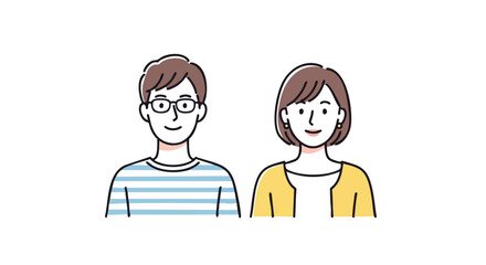 Friendly couple smiling warmly, perfect for lifestyle, family, or relationship content