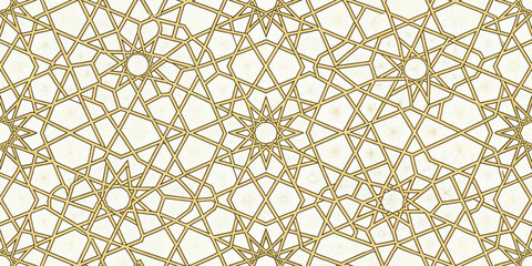 Complex Geometric Pattern with Interwoven Golden Lines on White Background for Creative Projects