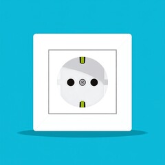 White electrical outlet on a teal background