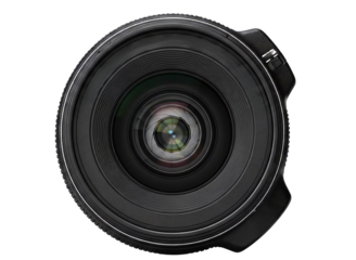 Camera lens viewed from the front isolated on transparent background