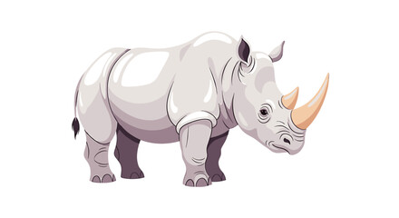 Obraz premium Realistic White Rhinoceros Illustration on White Background