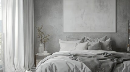 Gray bedroom interior