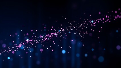 Abstract glowing particles in a dark space, representing futuristic data and technology concepts.