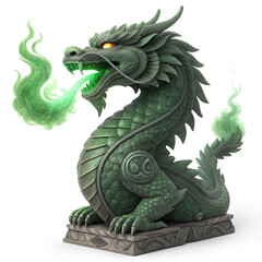 Fototapeta premium dragon statue isolated on white