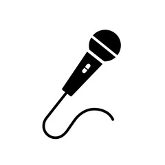 "Microphone Silhouette Vector for Music and Podcast Design"