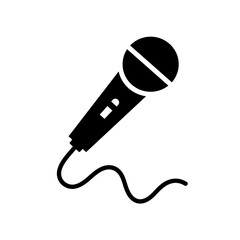 "Microphone Silhouette Vector for Music and Podcast Design"