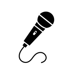 "Microphone Silhouette Vector for Music and Podcast Design"
