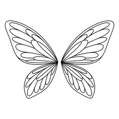 A fairy wings illustration vector style coloring page