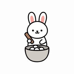 Chuseok icons rabbit
