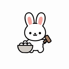 Chuseok icons rabbit