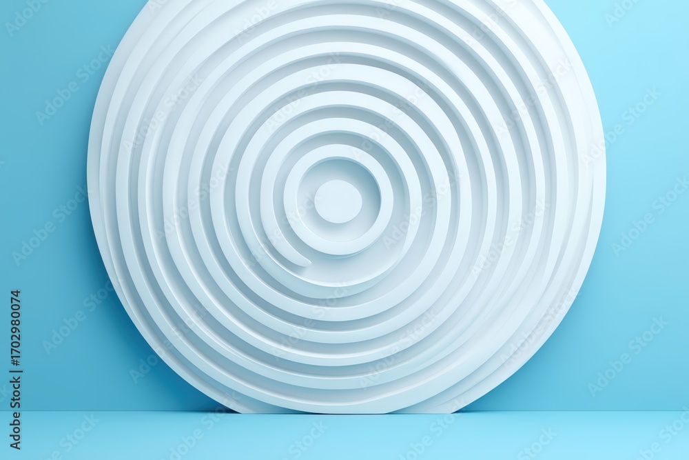 Poster Captivating circular texture in shades of blue presenting a visually striking design element ideal for modern aesthetics in interior spaces and architectural concepts
