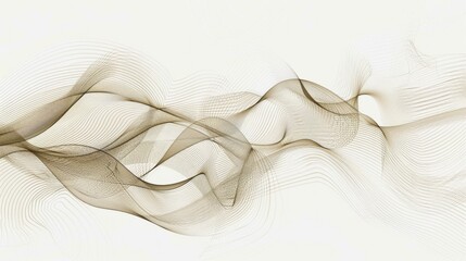 Iridescent Abstract Background: Interweaving Silk Threads, Curves & Light Rays with Ink Wash Flair—A Fusion of Art & Technology