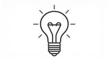 Glowing lightbulb icon representing bright idea, creative thinking, inspiration, innovation, and problem-solving concept.