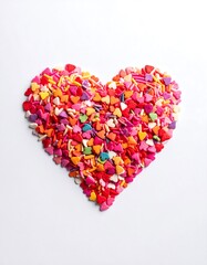 Colorful heart-shaped sprinkles
