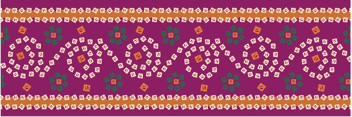 traditional badhani border pattern on pink background