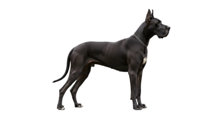 Black Great Dane Standing Tall.