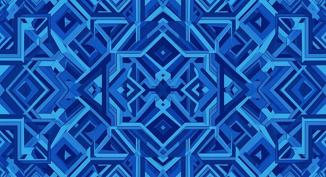 Abstract Blue Geometric Pattern Design.