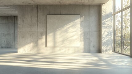 Modern concrete interior mockup