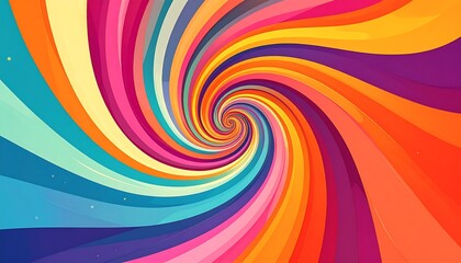 Vibrant spiral design with colorful stripes