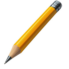 Sharp yellow pencil with eraser detailed macro studio shot ideal for writing education creativity design and art projects isolated object isolated on transparent background
