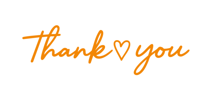 Script style thank you text greeting design