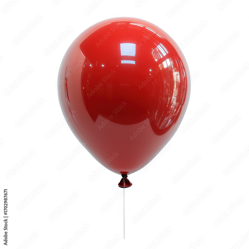 Aufkleber a shiny bright red balloon floats gently suspended by a thin string against a stark black backdrop d