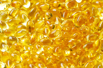 Softgel capsules of Vitamin D3 supplements, commonly used to support bone health, immunity, and overall wellness.
