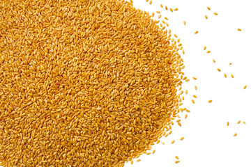 Organic golden flaxseeds, rich in omega-3, fiber, and antioxidants