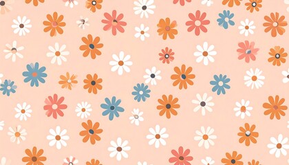 Delicate floral pattern on peach background