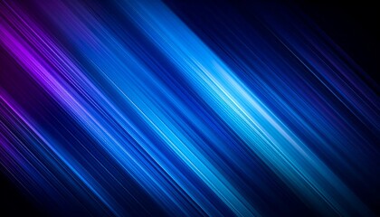 Fototapeta premium Vivid, angled streaks of electric blue and purple hues converge from dark edges in a dynamic, blurred abstract