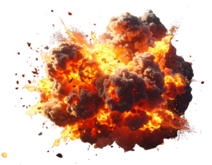 Rustic Explosive Fireball with Smoke PNG