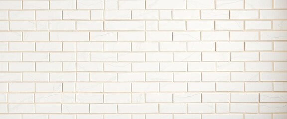 Fototapeta premium Classic white Carrara marble subway tiles in a grid pattern on a wall, tiles, wall tile