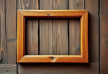 Rustic wooden picture frame, vintage style, aged wood texture, decor, wood