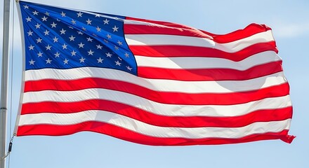 American Flag Waving in the Sky.