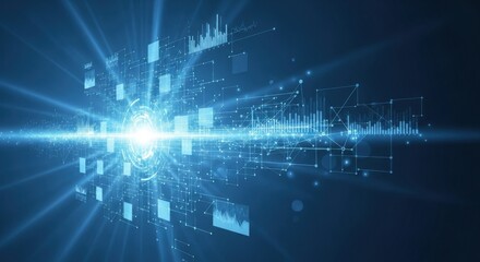 Abstract representation of digital data visualization and connectivity network
