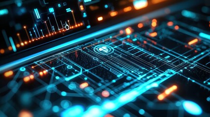 Digital circuit board closeup