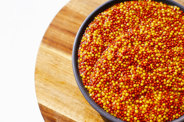 Wholegrain mustard seeds in brine