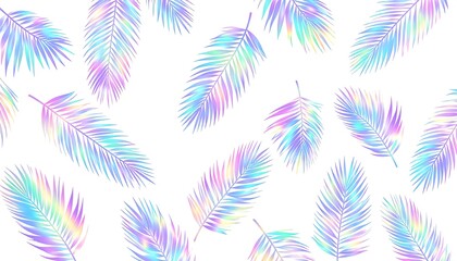 Colorful palm leaves pattern