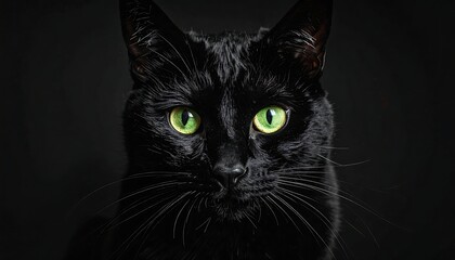 Close-up black cat portrait (1)