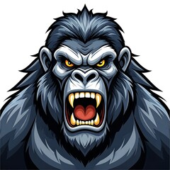Angry gorilla head