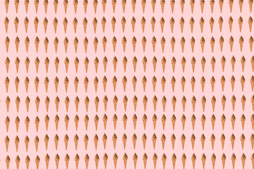 Ice cream pattern background. Soft pink ice cream background. Ice cream Illustration for packaging. Pink ice cream seamless pattern, line style