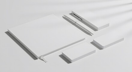 Blank white stationery branding mockup.