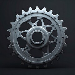 Metallic gear wheel close-up