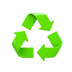 Obraz premium Green recycling symbol on black isolated on white background