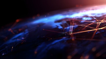 Abstract global business network with soft gradient lighting, representing professional connectivity.