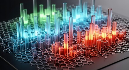 Abstract Hexagon Grid Data Visualization.